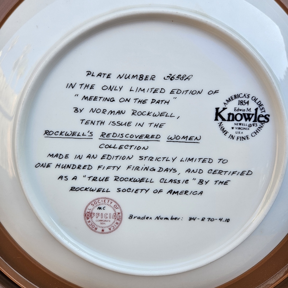 Norman Rockwell Portrait Plate with Brown Frame - Picture 14 of 16